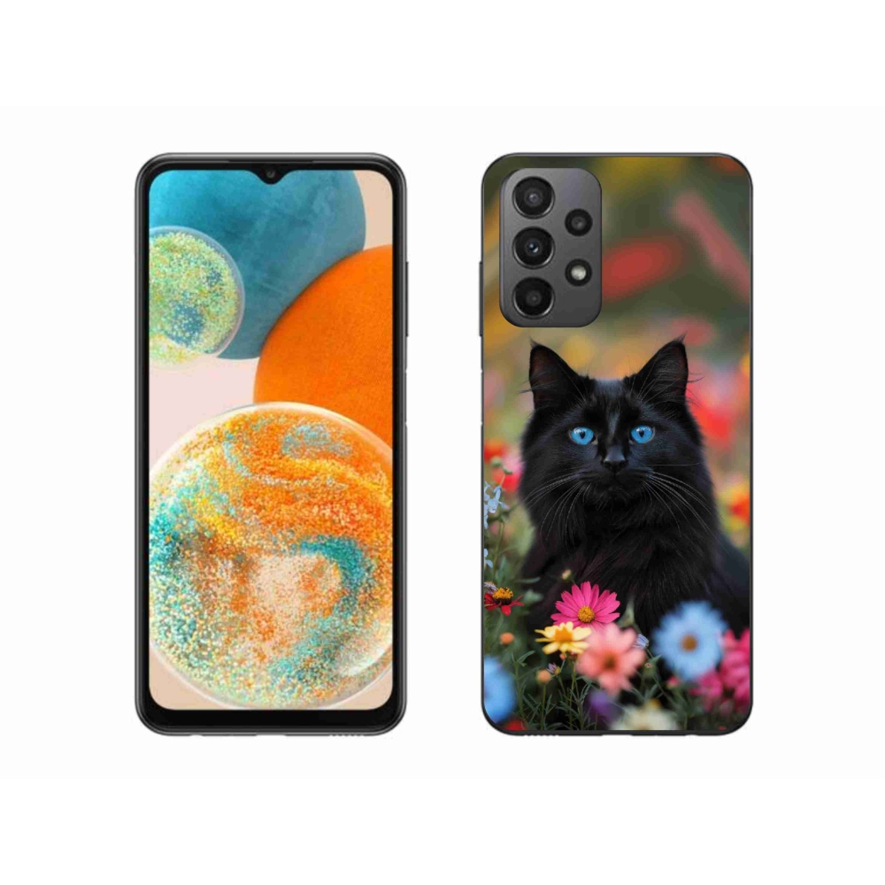 Gelový kryt mmCase na Samsung Galaxy A23 4G/5G - černé kotě 4