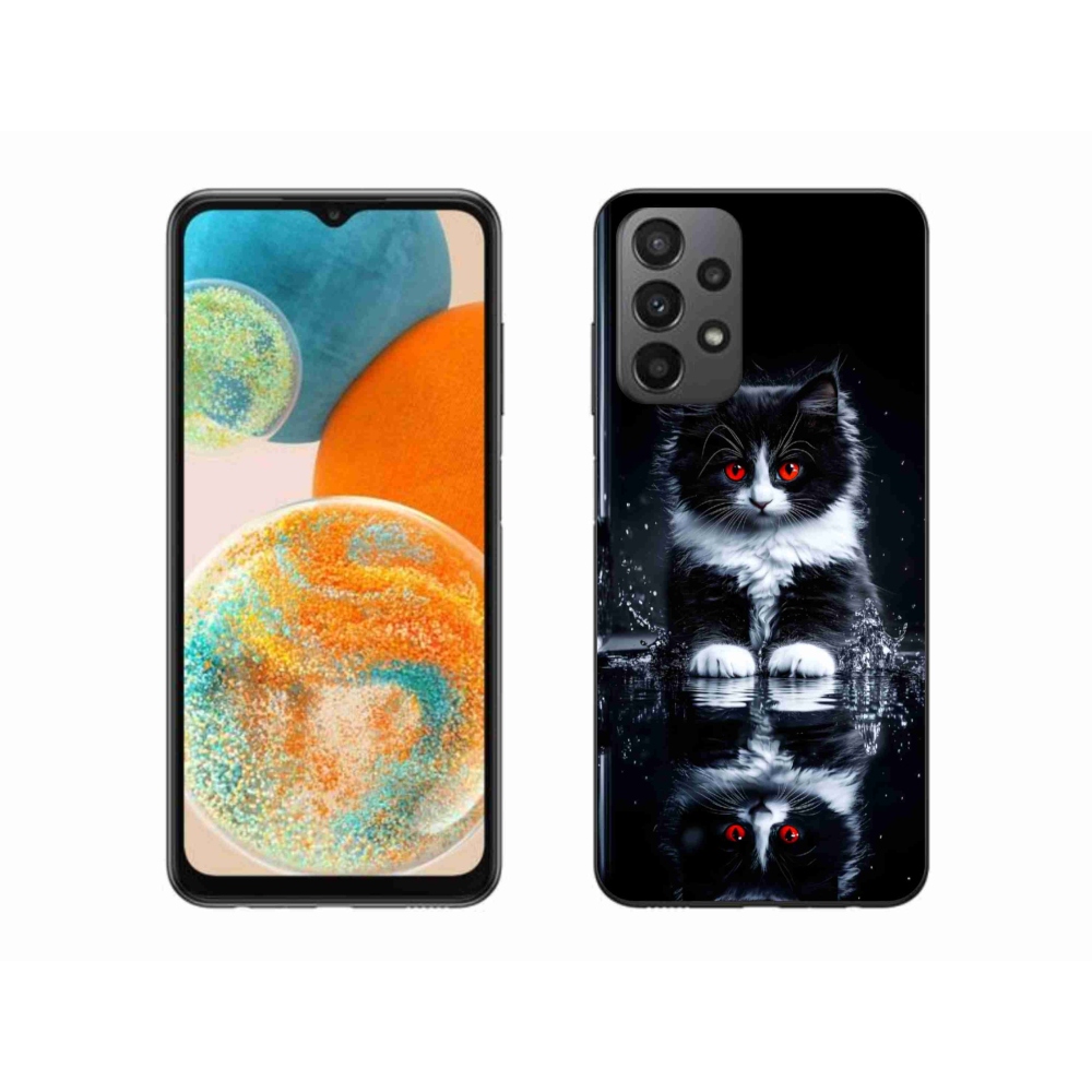 Gelový kryt mmCase na Samsung Galaxy A23 4G/5G - černobílé kotě