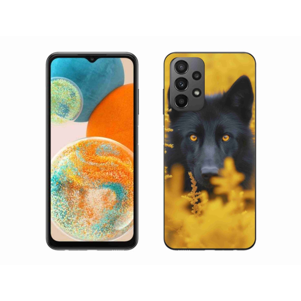 Gelový kryt mmCase na Samsung Galaxy A23 4G/5G - černý vlk 2