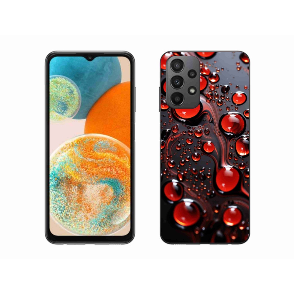 Gelový kryt mmCase na Samsung Galaxy A23 4G/5G - červené kapky 2