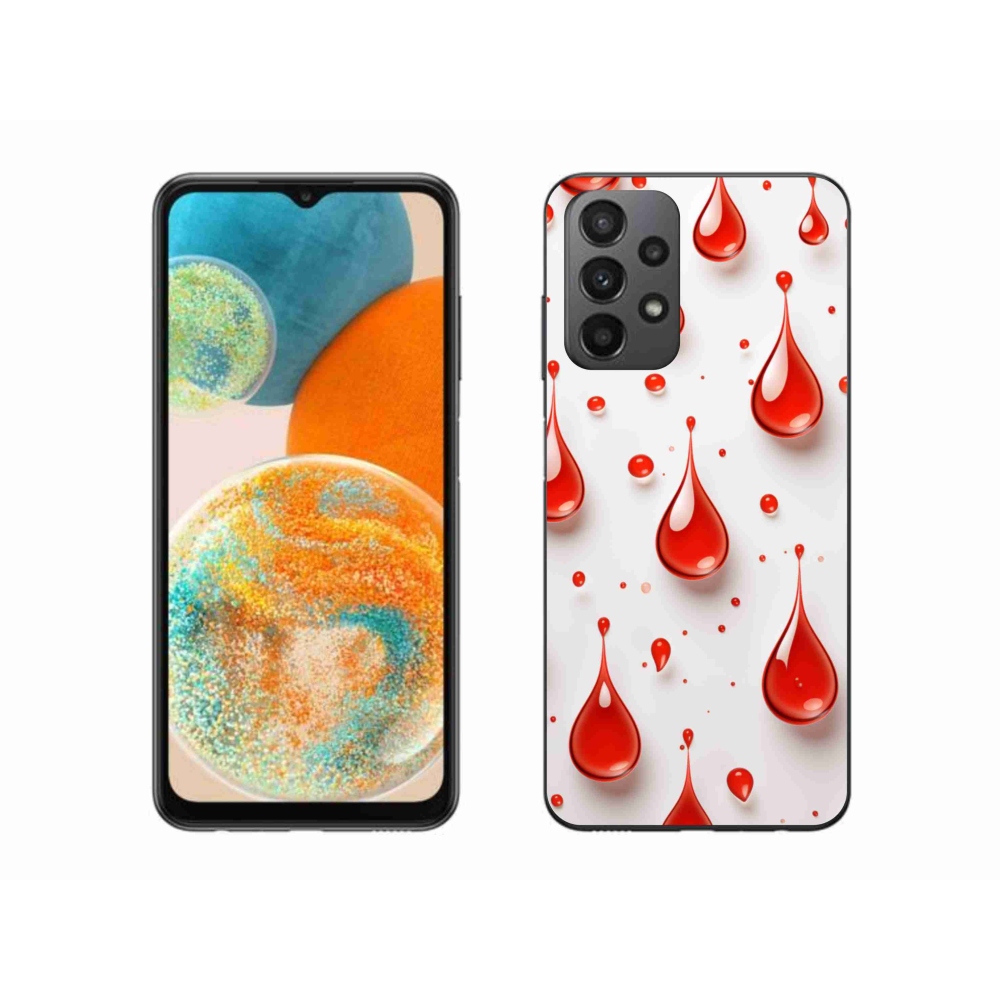 Gelový kryt mmCase na Samsung Galaxy A23 4G/5G - červené kapky