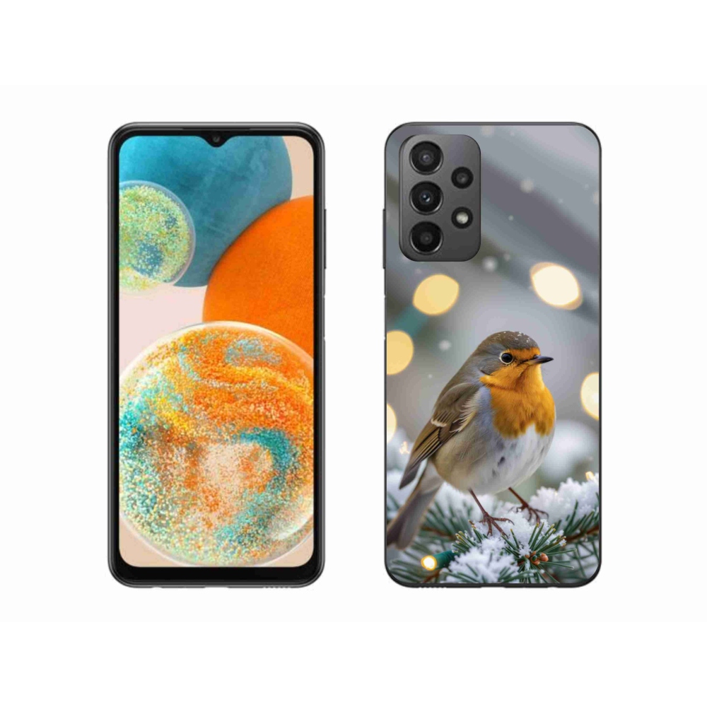 Gelový kryt mmCase na Samsung Galaxy A23 4G/5G - červenka v zimě