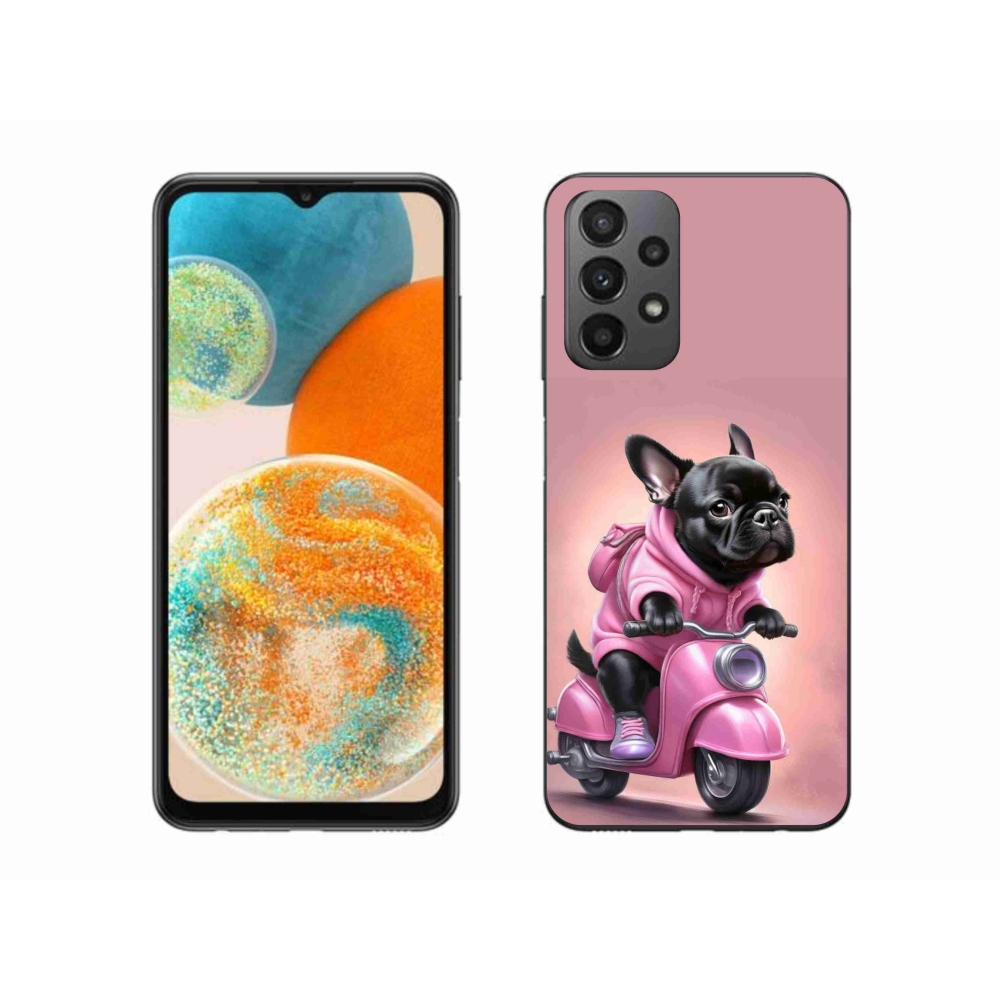 Gelový kryt mmCase na Samsung Galaxy A23 4G/5G - francouzský buldoček na skútru