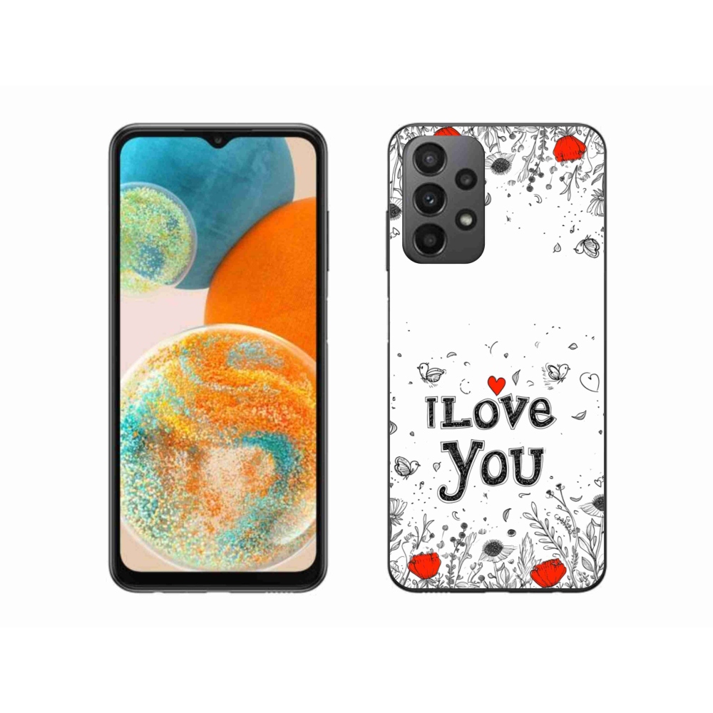 Gelový kryt mmCase na Samsung Galaxy A23 4G/5G - I love you bílé pozadí