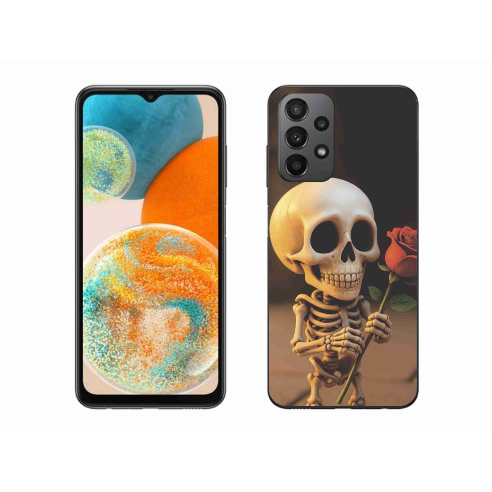 Gelový kryt mmCase na Samsung Galaxy A23 4G/5G - kostlivec s růží