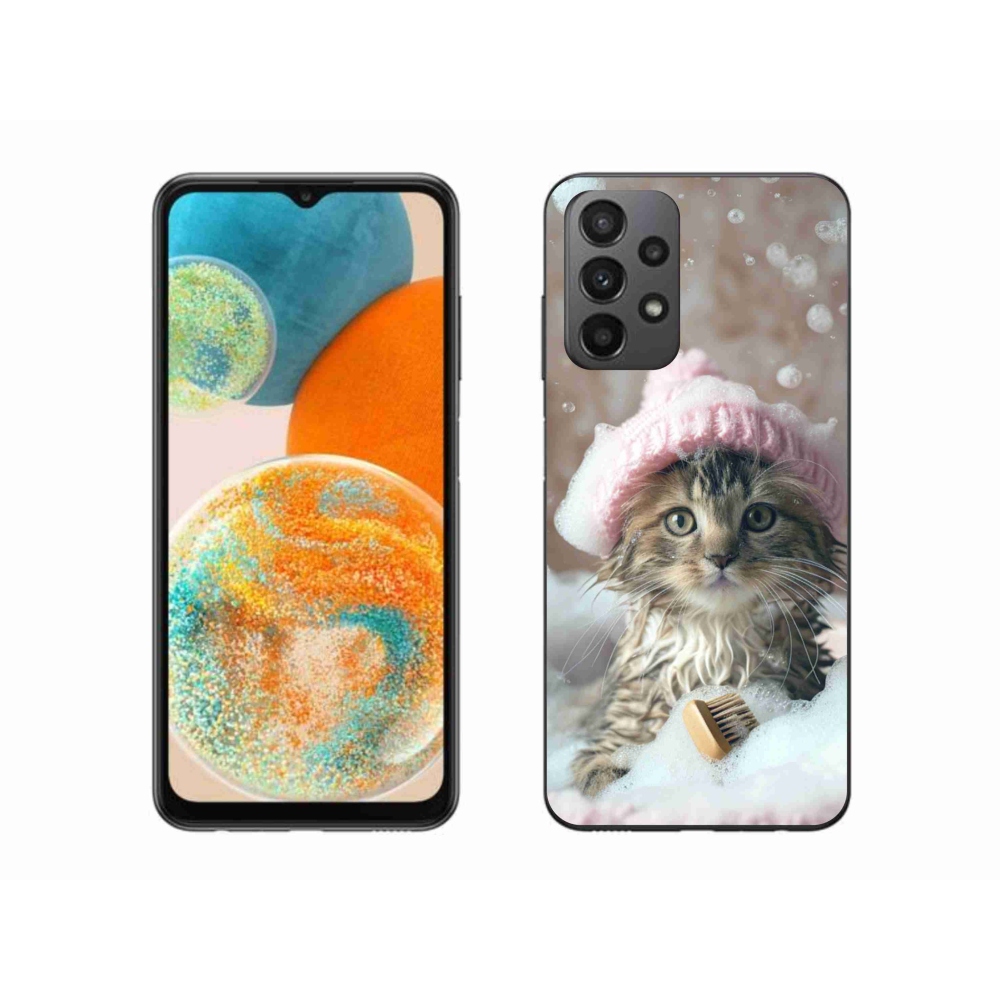 Gelový kryt mmCase na Samsung Galaxy A23 4G/5G - kotě a koupel