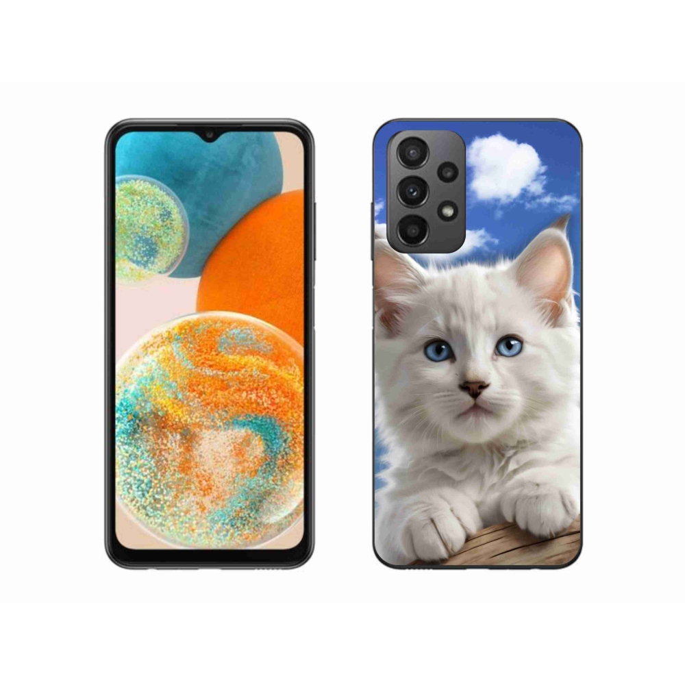 Gelový kryt mmCase na Samsung Galaxy A23 4G/5G - kotě a oblaka