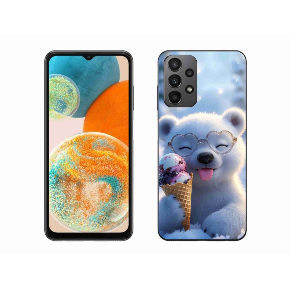 Gelový kryt mmCase na Samsung Galaxy A23 4G/5G - medvídek se zmrzlinou
