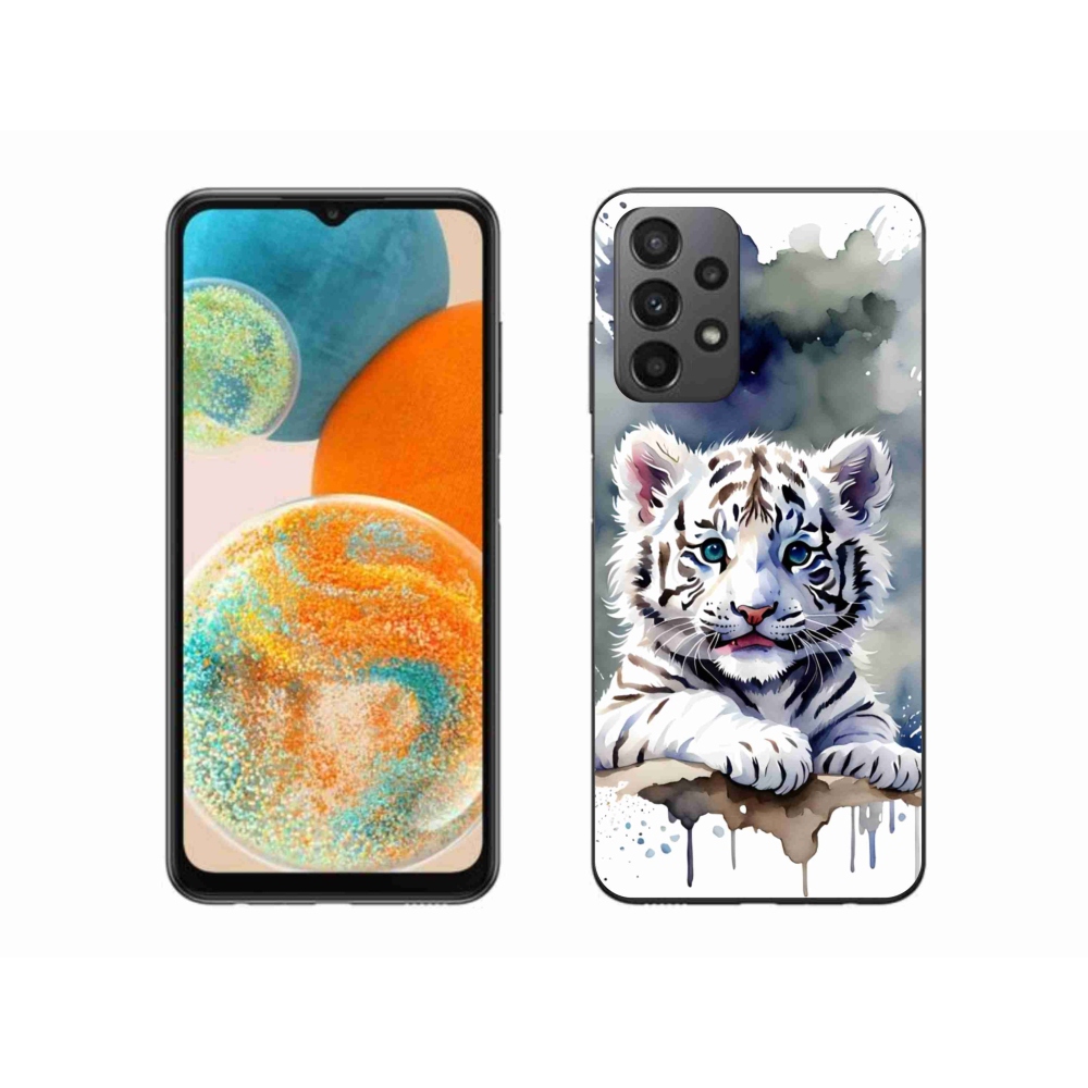 Gelový kryt mmCase na Samsung Galaxy A23 4G/5G - mládě bílého tygra