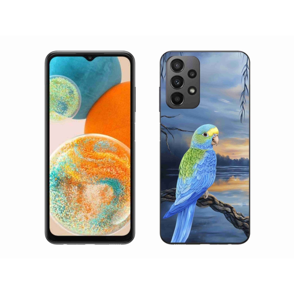 Gelový kryt mmCase na Samsung Galaxy A23 4G/5G - modrý papoušek