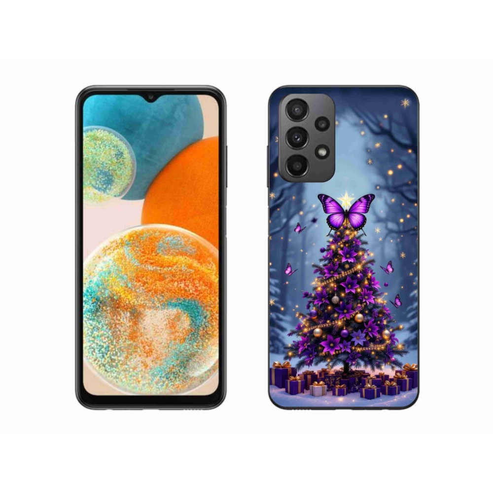 Gelový kryt mmCase na Samsung Galaxy A23 4G/5G - motýlí vánoční stromek