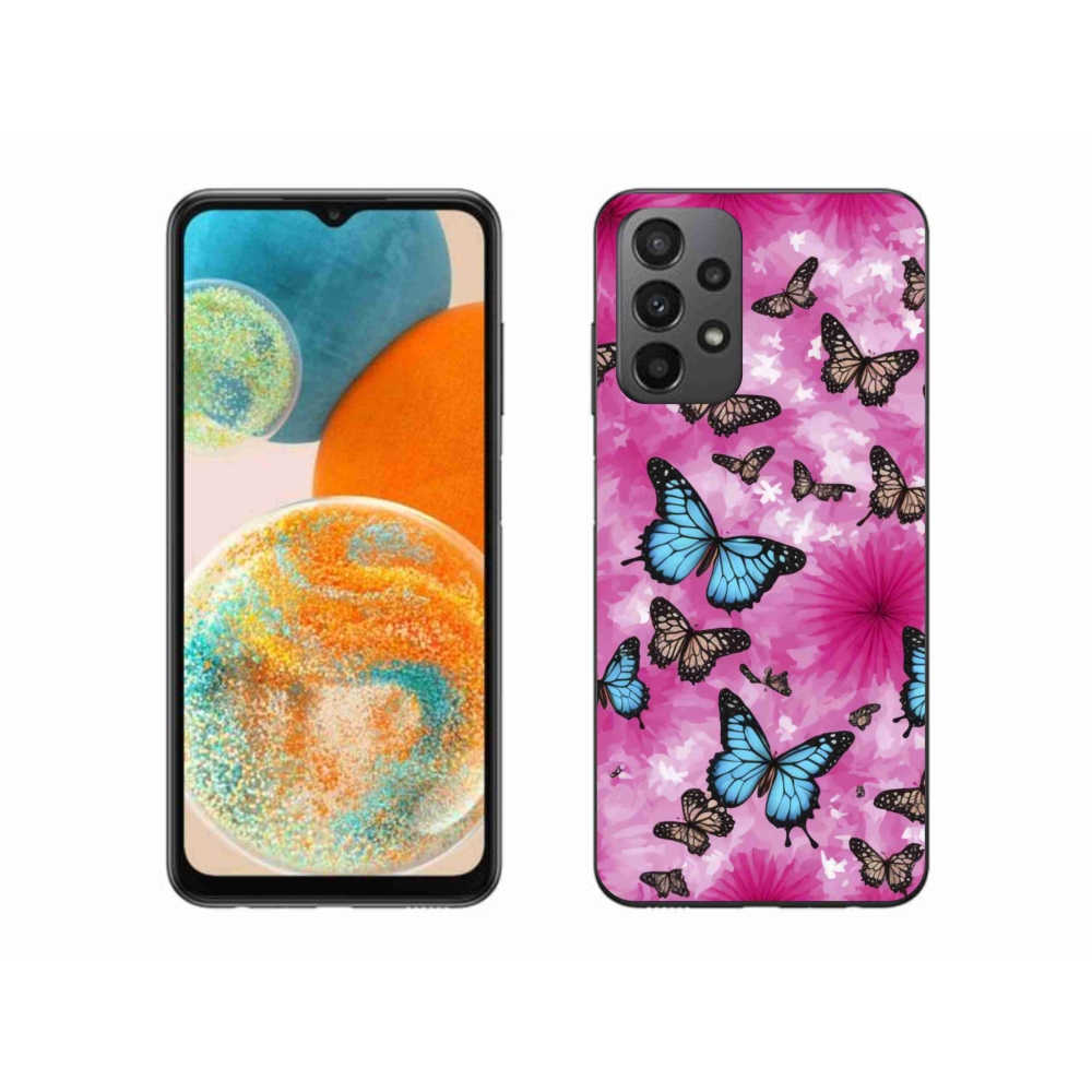 Gelový kryt mmCase na Samsung Galaxy A23 4G/5G - motýlí zahrada