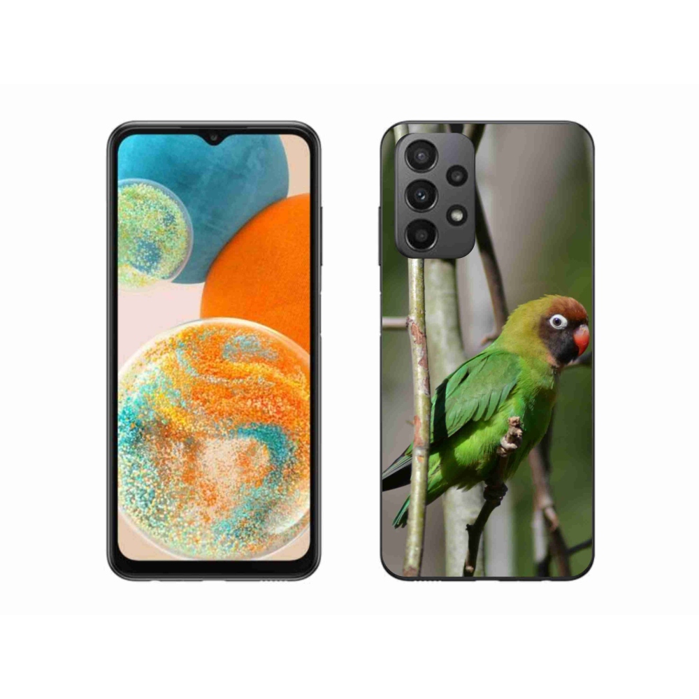 Gelový kryt mmCase na Samsung Galaxy A23 4G/5G - papoušek agapornis