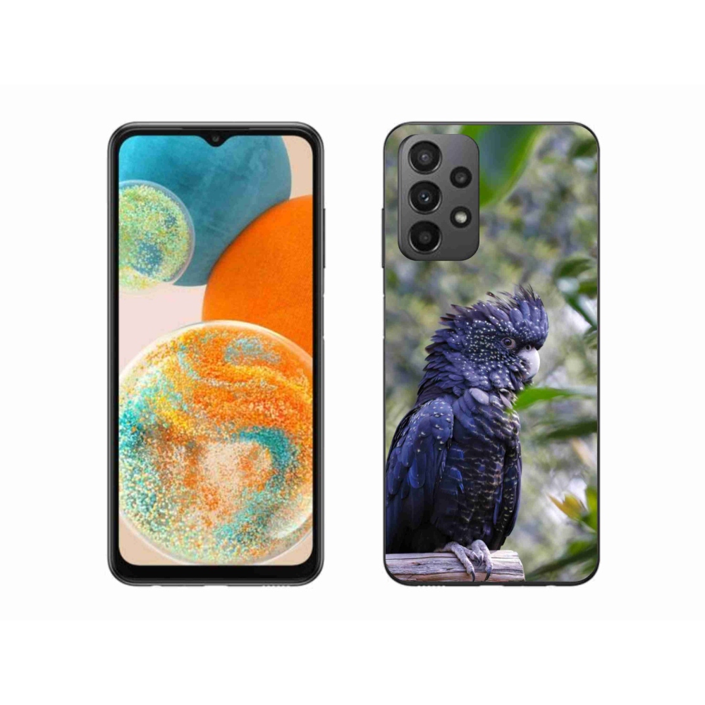 Gelový kryt mmCase na Samsung Galaxy A23 4G/5G - papoušek kakadu černý
