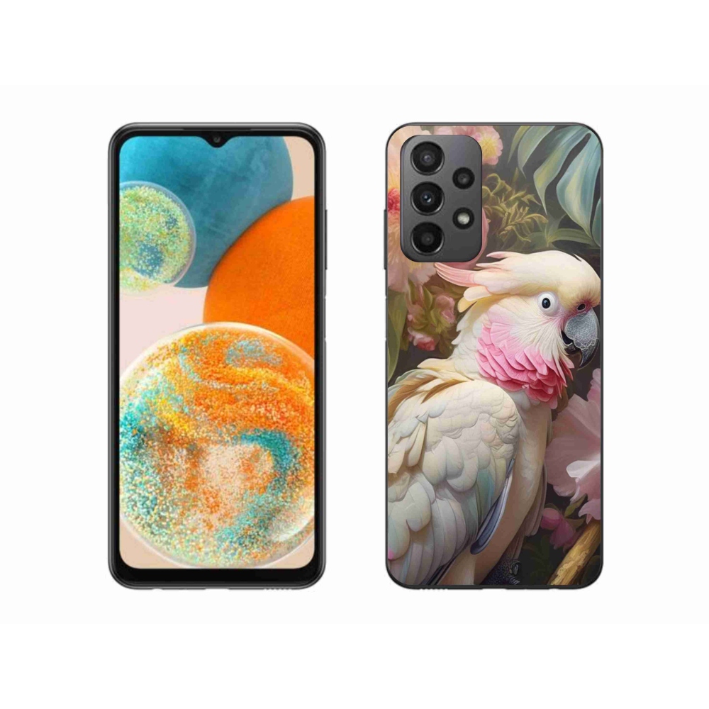 Gelový kryt mmCase na Samsung Galaxy A23 4G/5G - papoušek kakadu růžový 2