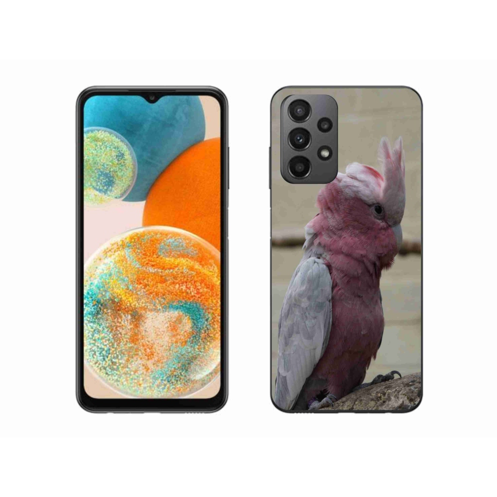 Gelový kryt mmCase na Samsung Galaxy A23 4G/5G - papoušek kakadu růžový