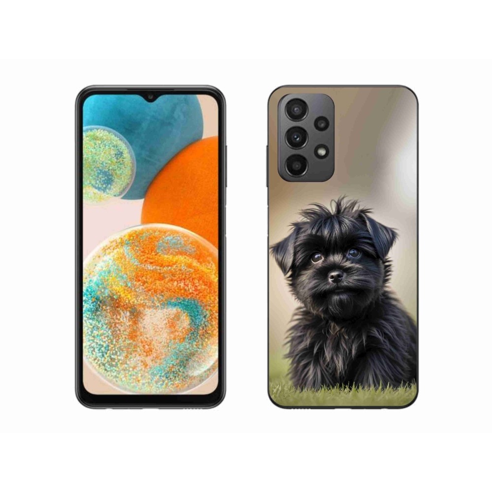 Gelový kryt mmCase na Samsung Galaxy A23 4G/5G - roztomilý černý pejsek