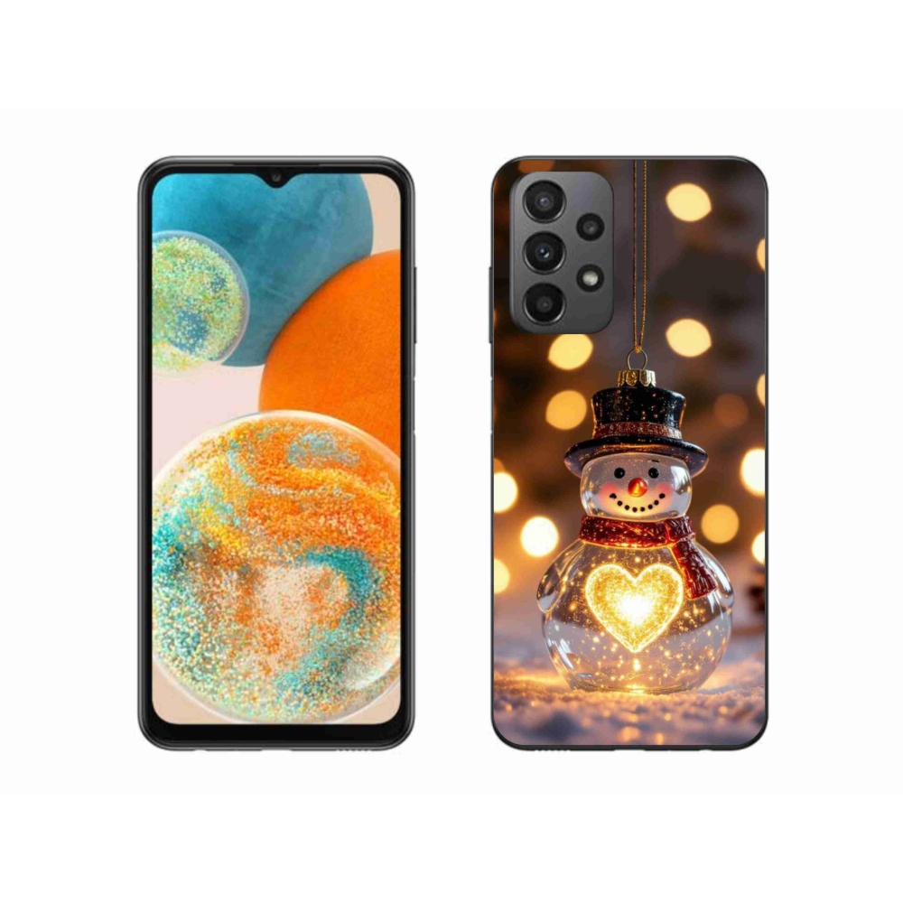 Gelový kryt mmCase na Samsung Galaxy A23 4G/5G - svítící vánoční sněhulák