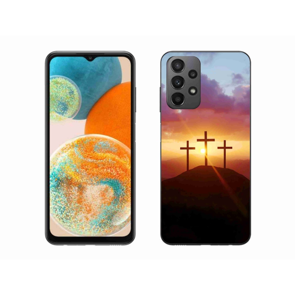 Gelový kryt mmCase na Samsung Galaxy A23 4G/5G - tři kříže