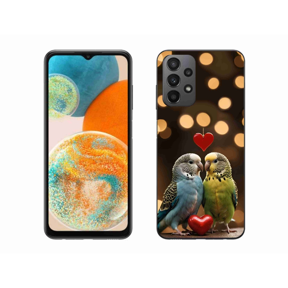Gelový kryt mmCase na Samsung Galaxy A23 4G/5G - zamilovaní papoušci