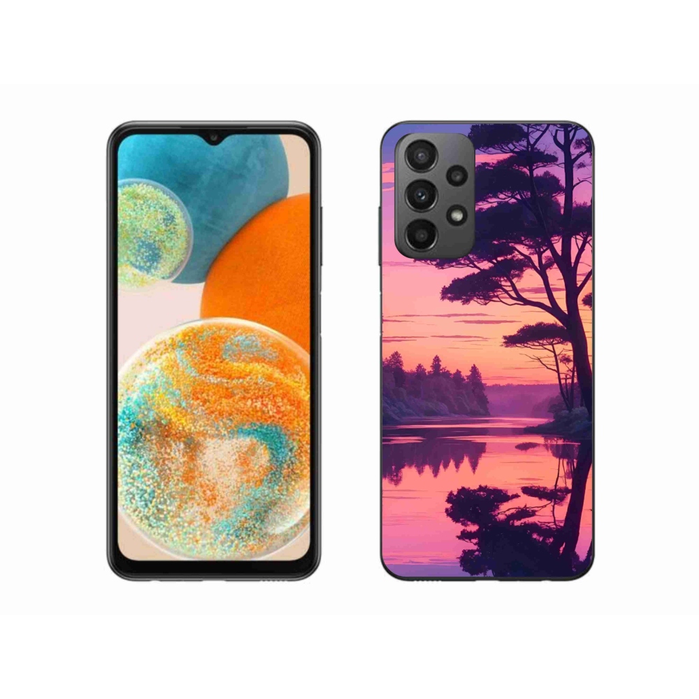 Gelový kryt mmCase na Samsung Galaxy A23 4G/5G - západ slunce nad jezerem