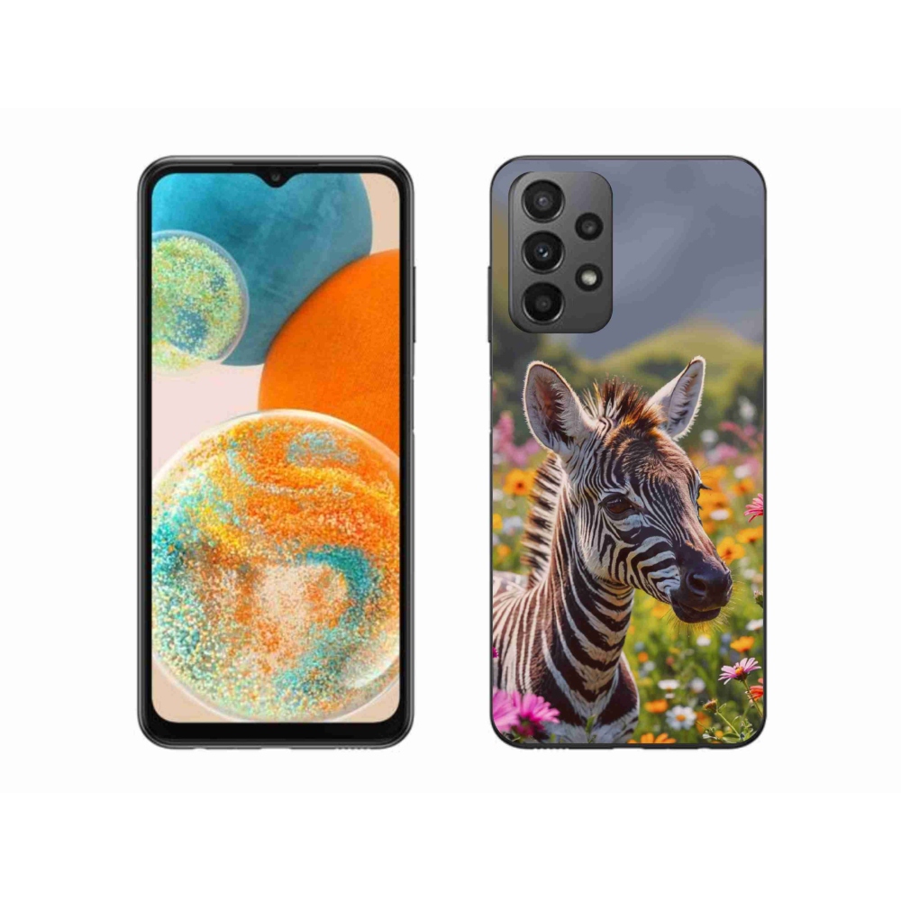 Gelový kryt mmCase na Samsung Galaxy A23 4G/5G - zebra na louce