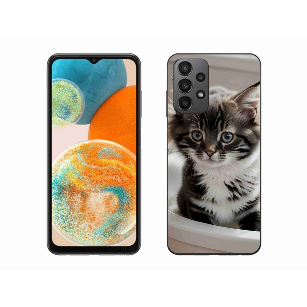 Gelový kryt mmCase na Samsung Galaxy A23 4G/5G - zvědavé kotě