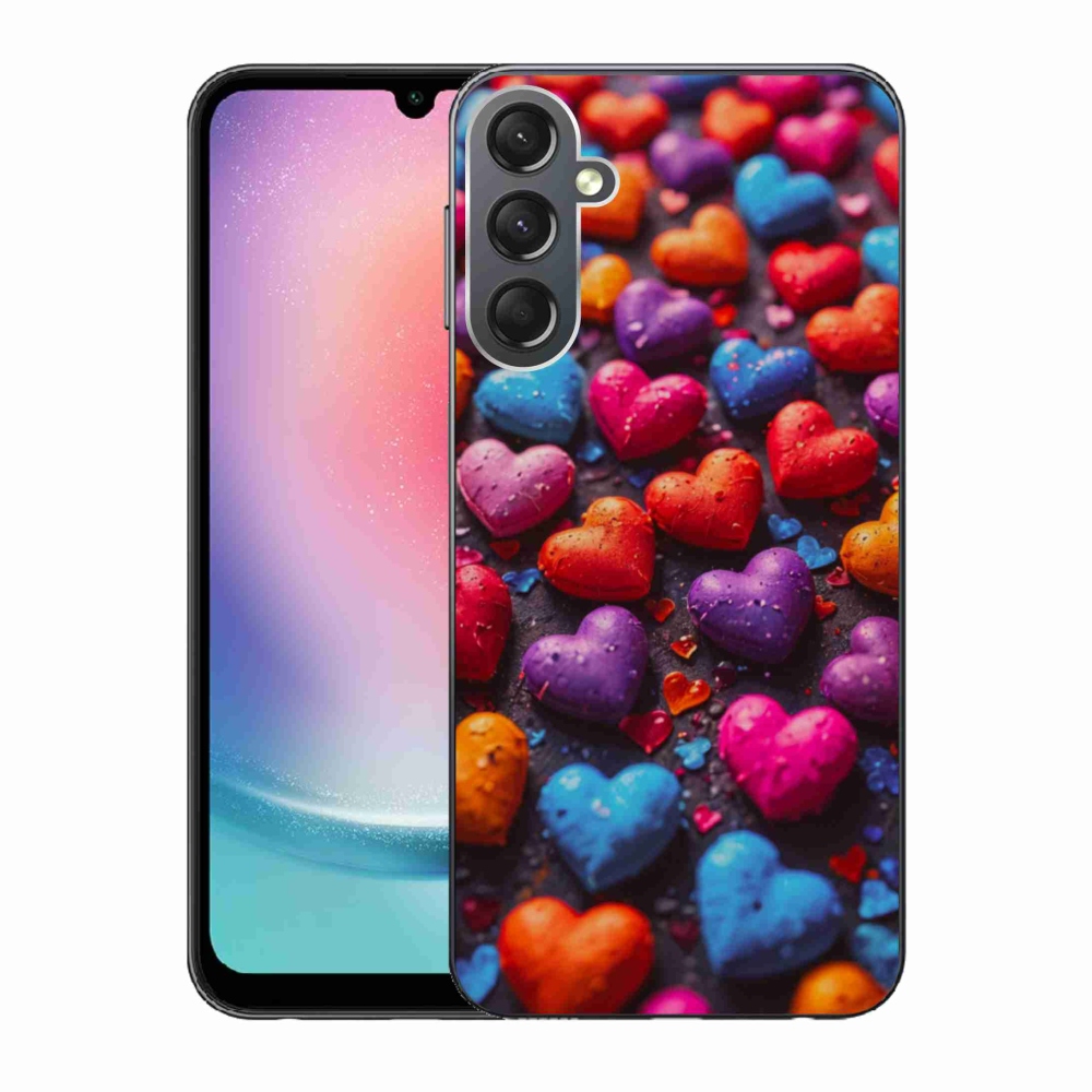 Gelový kryt mmCase na Samsung Galaxy A24 - barevná srdce