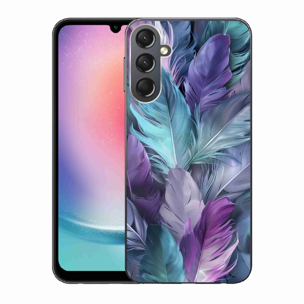 Gelový kryt mmCase na Samsung Galaxy A24 - barevné peří 2