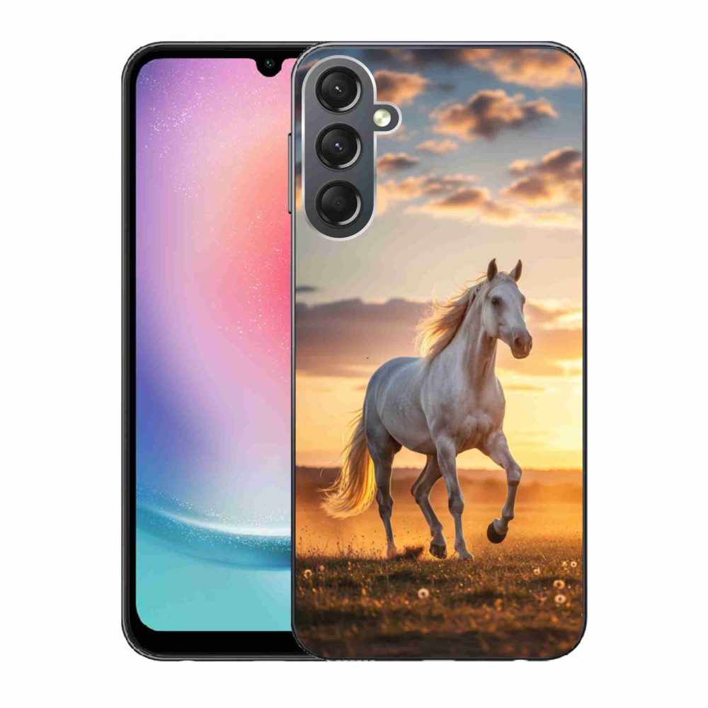 Gelový kryt mmCase na Samsung Galaxy A24 - běžící bílý kůň 2