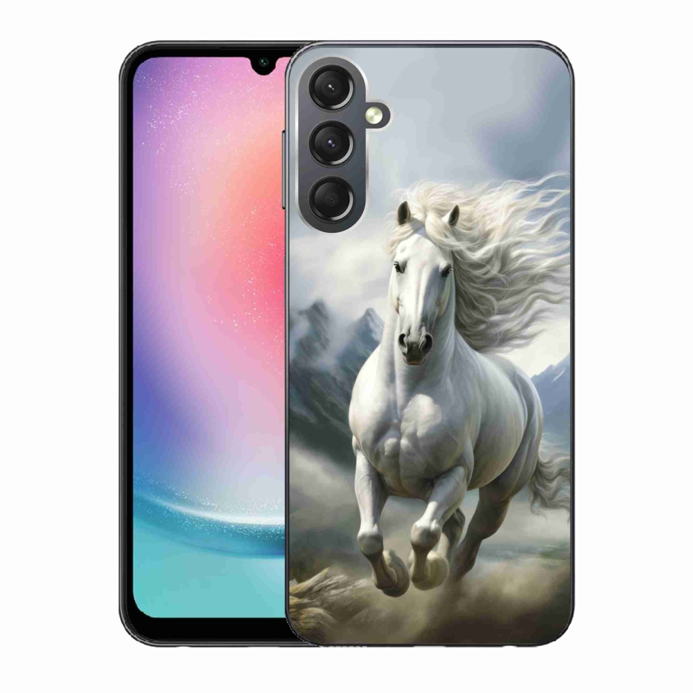 Gelový kryt mmCase na Samsung Galaxy A24 - běžící bílý kůň 3