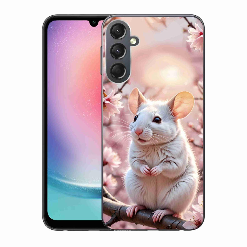 Gelový kryt mmCase na Samsung Galaxy A24 - bílá myš na větvi