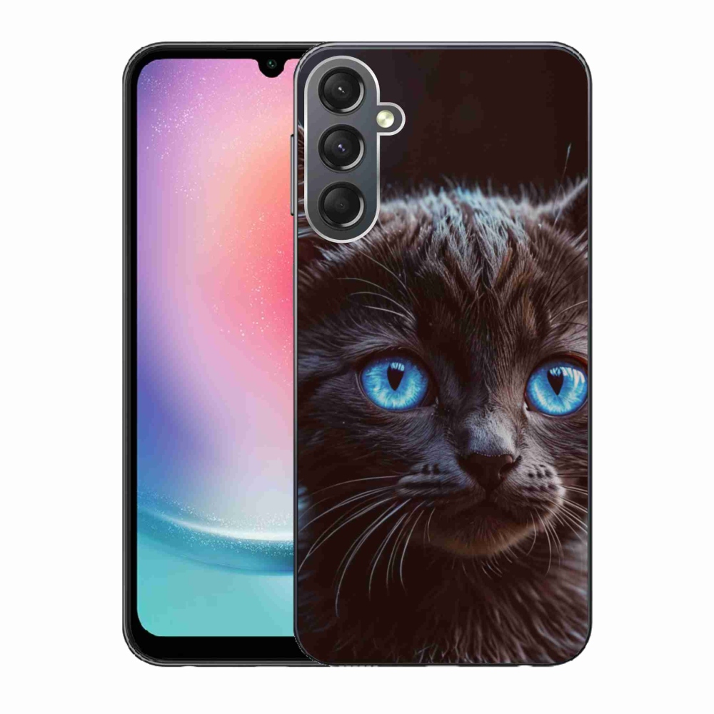 Gelový kryt mmCase na Samsung Galaxy A24 - černé kotě 2