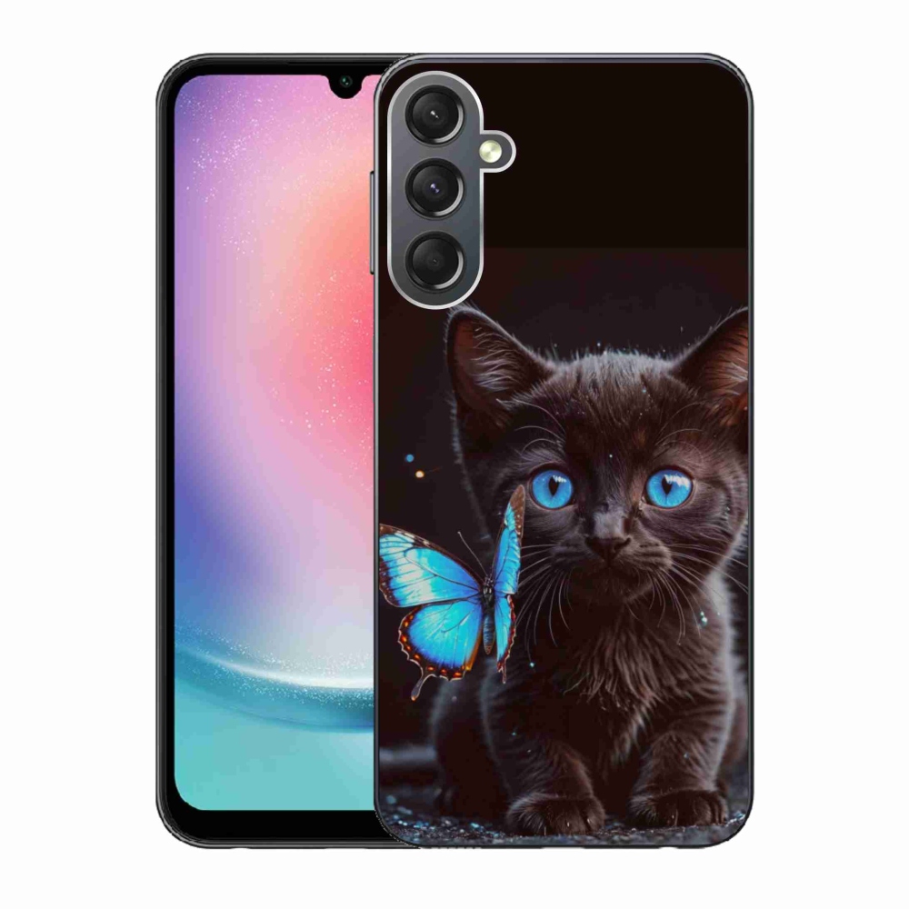 Gelový kryt mmCase na Samsung Galaxy A24 - černé kotě 3