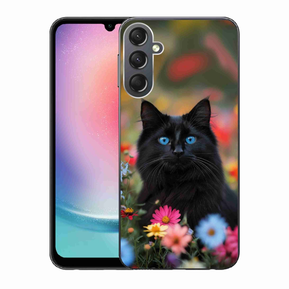 Gelový kryt mmCase na Samsung Galaxy A24 - černé kotě 4