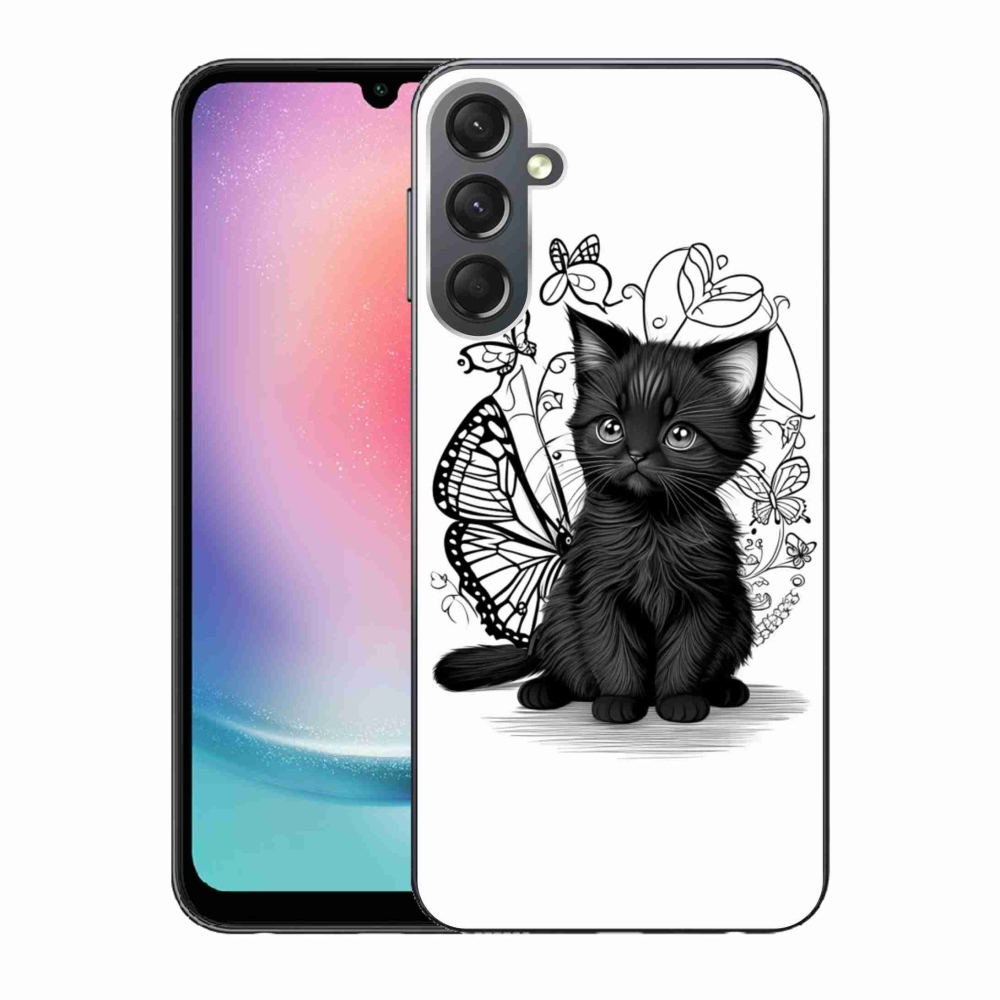 Gelový kryt mmCase na Samsung Galaxy A24 - černé kotě