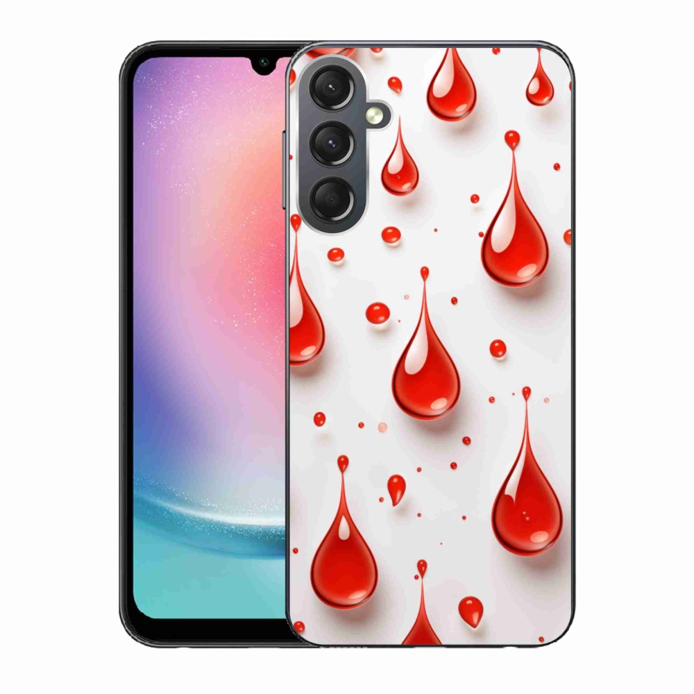 Gelový kryt mmCase na Samsung Galaxy A24 - červené kapky