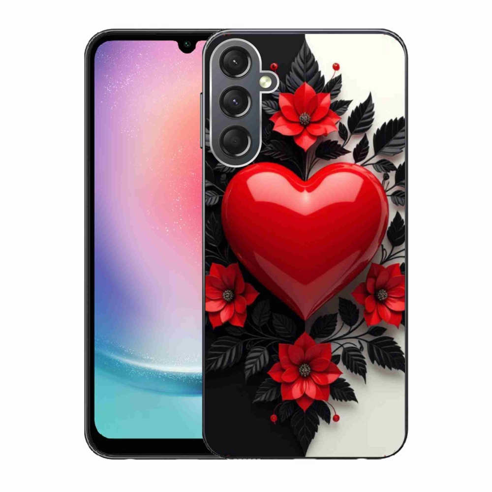 Gelový kryt mmCase na Samsung Galaxy A24 - červené srdce