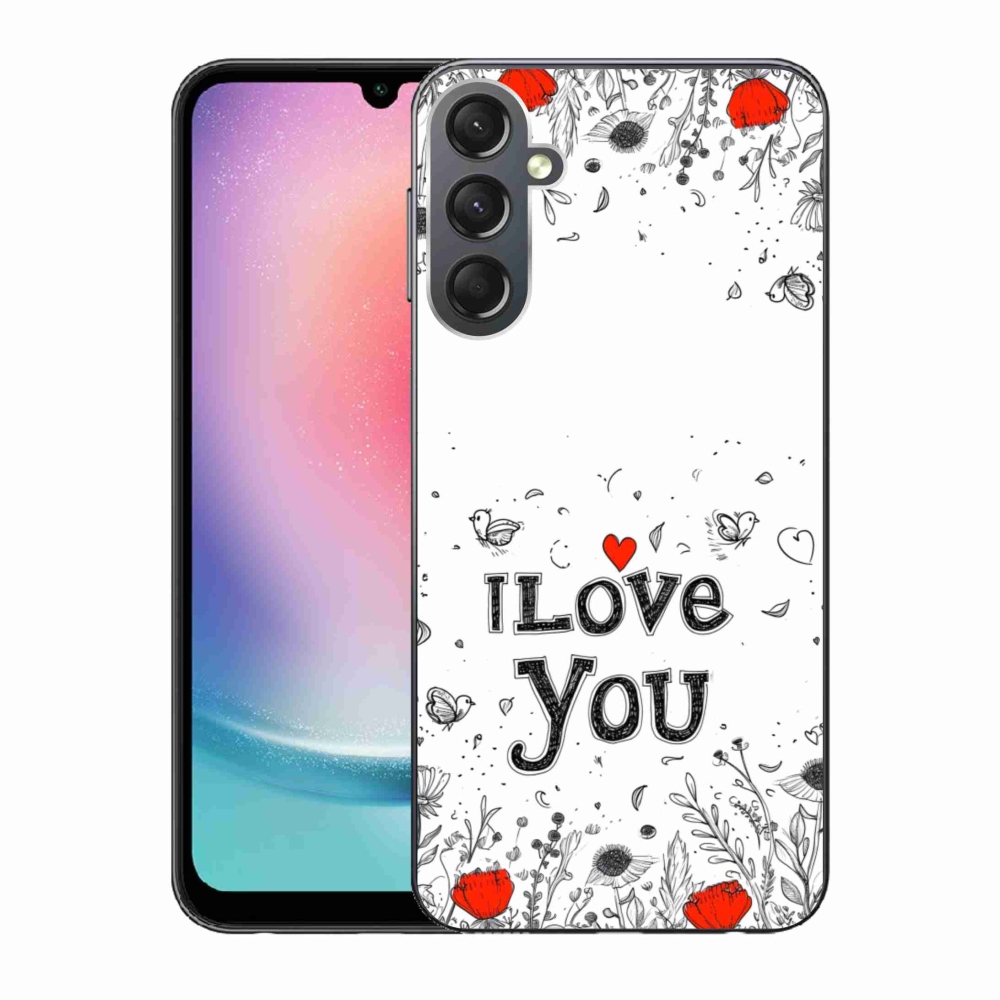 Gelový kryt mmCase na Samsung Galaxy A24 - I love you bílé pozadí