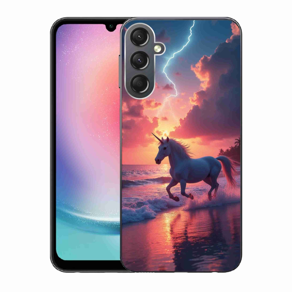 Gelový kryt mmCase na Samsung Galaxy A24 - jednorožec na pláži