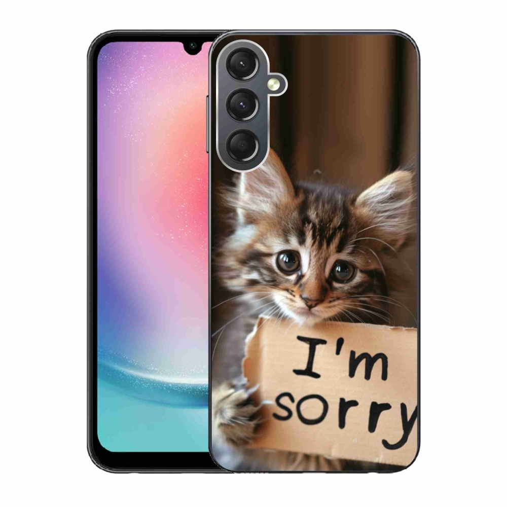 Gelový kryt mmCase na Samsung Galaxy A24 - kočíčí omluva