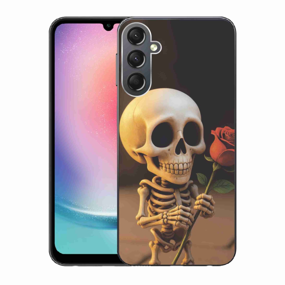Gelový kryt mmCase na Samsung Galaxy A24 - kostlivec s růží