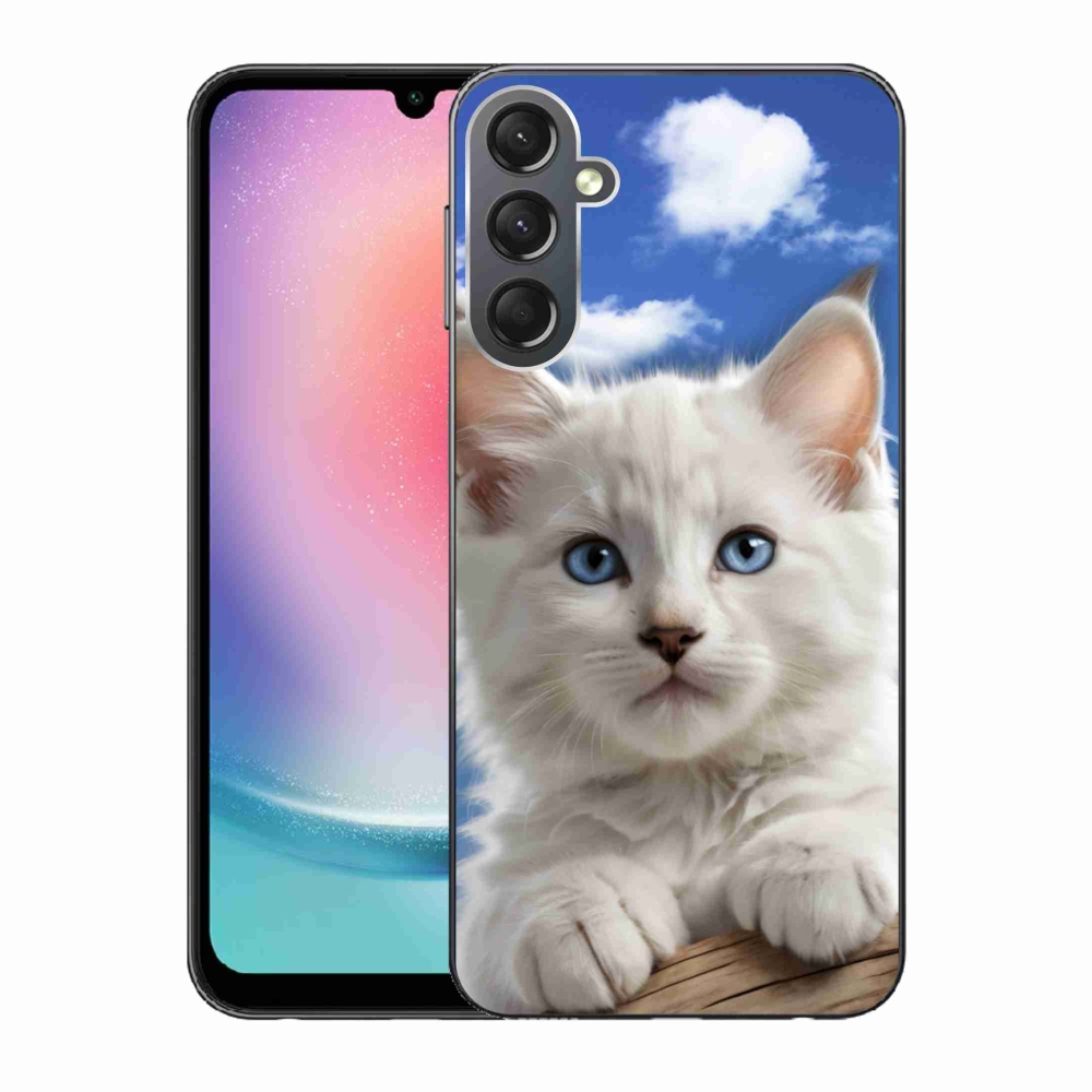 Gelový kryt mmCase na Samsung Galaxy A24 - kotě a oblaka