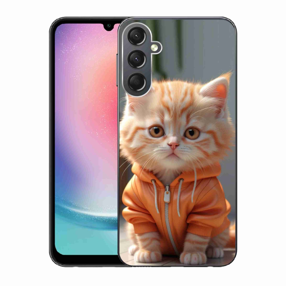 Gelový kryt mmCase na Samsung Galaxy A24 - kotě v mikině