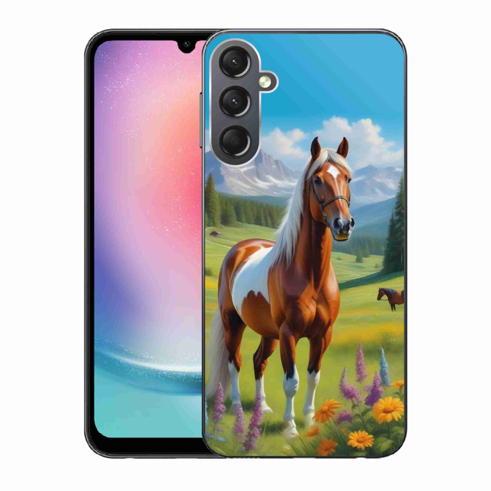 Gelový kryt mmCase na Samsung Galaxy A24 - kůň na louce
