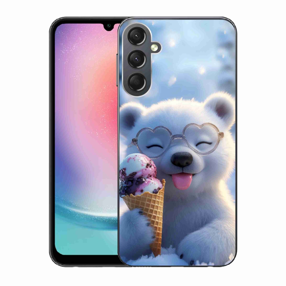 Gelový kryt mmCase na Samsung Galaxy A24 - medvídek se zmrzlinou