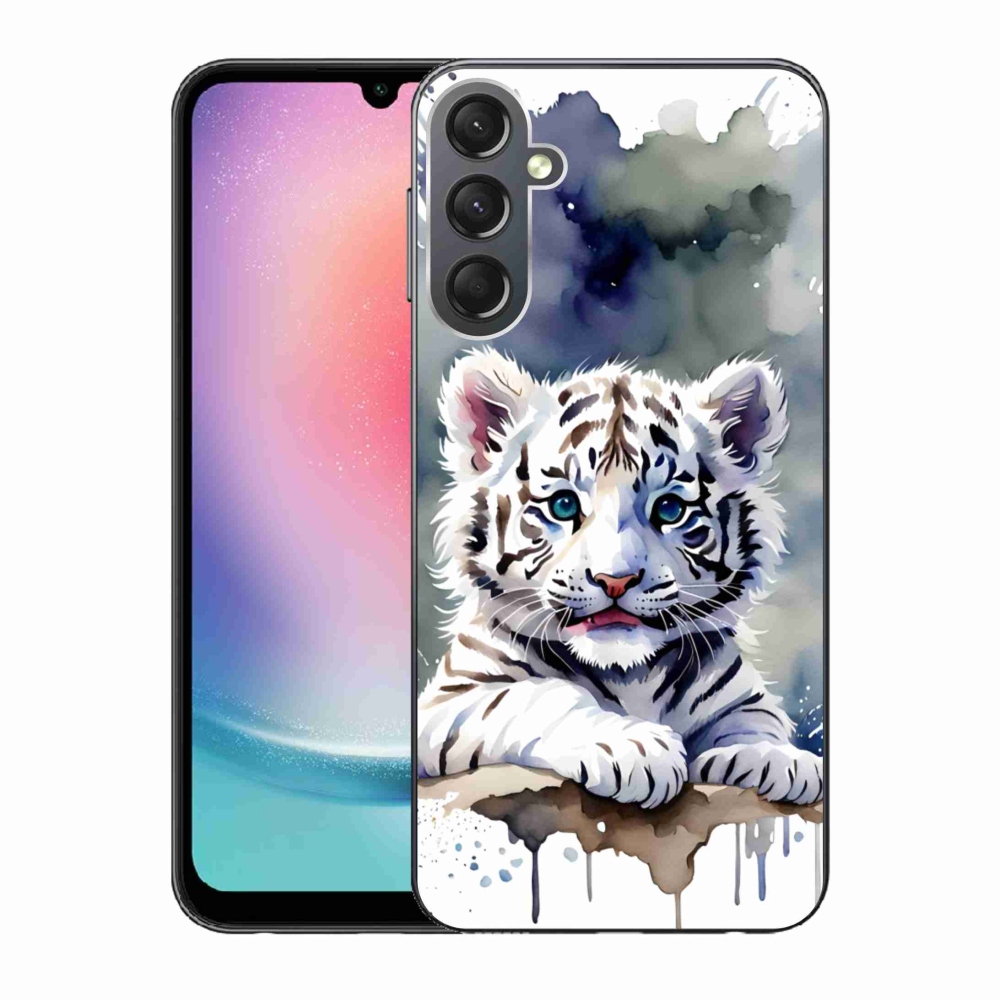 Gelový kryt mmCase na Samsung Galaxy A24 - mládě bílého tygra