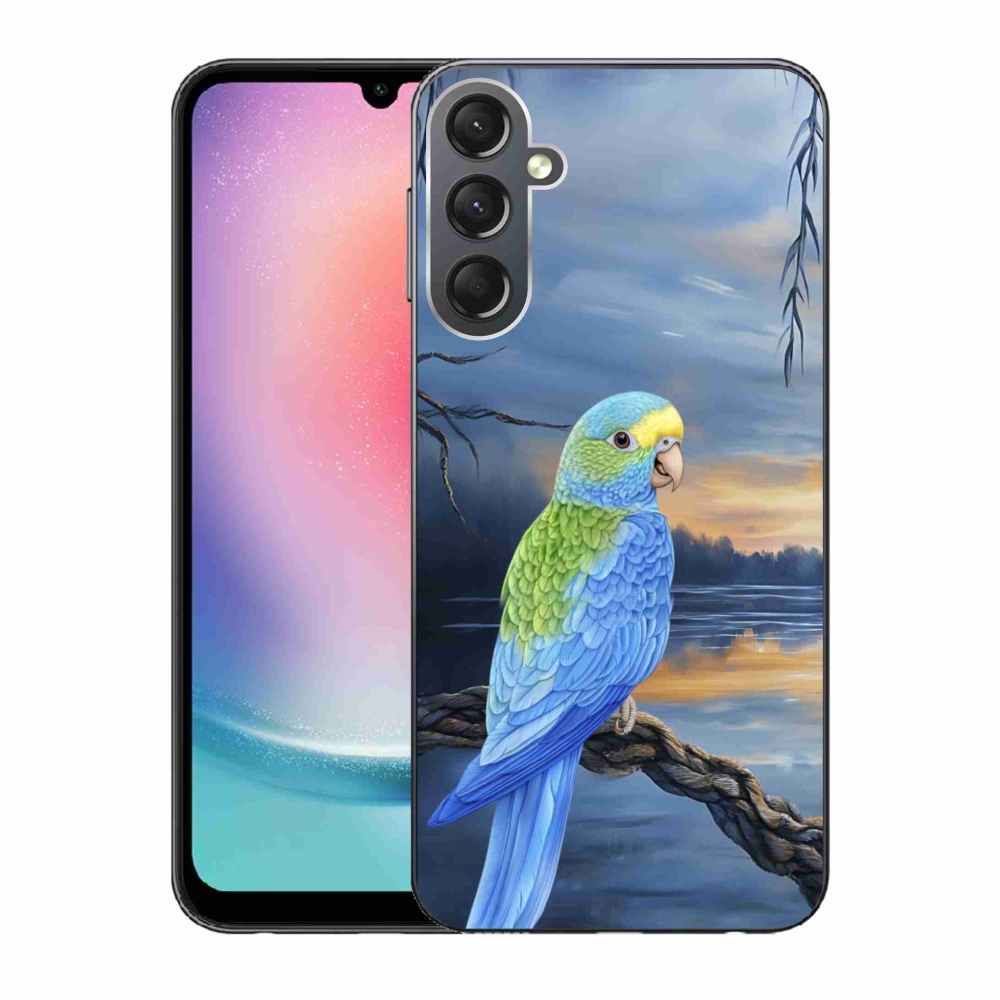 Gelový kryt mmCase na Samsung Galaxy A24 - modrý papoušek