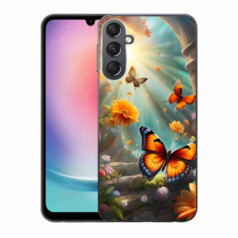 Gelový kryt mmCase na Samsung Galaxy A24 - motýlí zahrada 2