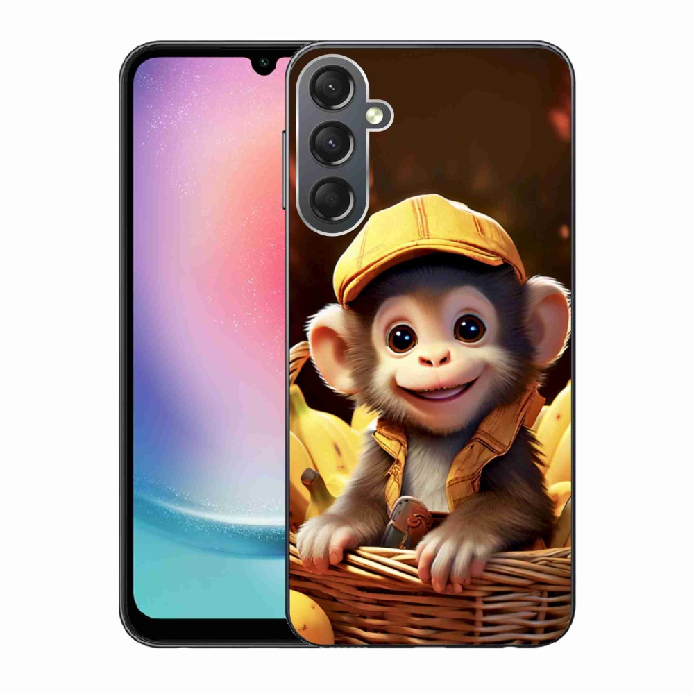 Gelový kryt mmCase na Samsung Galaxy A24 - opice v košíku